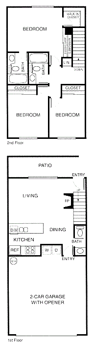 3 Bed 1.5 Bath Floor Plan 1